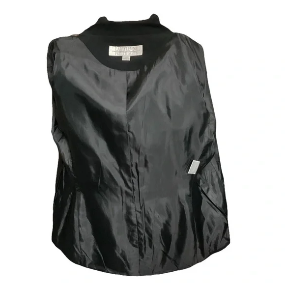 Larry Levine Petites Black Double Breasted Suit Jacket Business Size 4P - Picture 4 of 4
